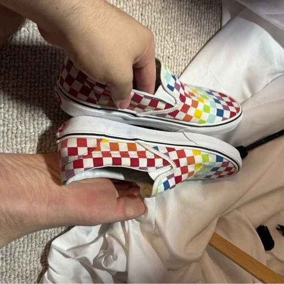 Vans Multicolor Checkered Slip-On Sneakers. M8/W9.5 - Picture 4 of 7